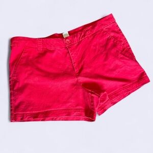 BCG vintage Women's Red Shorts flat front bold colorway size 12 preppy vibe